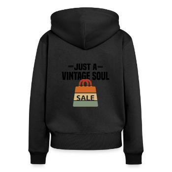 Secondhand Shop Secondhand Eco Hipster Used - Women's Premium Organic Zip Hoodie - black - Back - Julia (174cm)