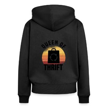 Secondhand Shop Secondhand Eco Hipster Used - Women's Premium Organic Zip Hoodie - black - Back - Julia (174cm)