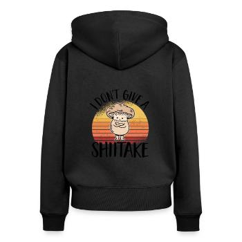 Cueilleur de champignons Chasseurs de champignons Amateurs de champignons Champignons Ferme de champignons - Sweat à capuche zippé Premium bio Femme - noir - Dos - Julia (174cm)