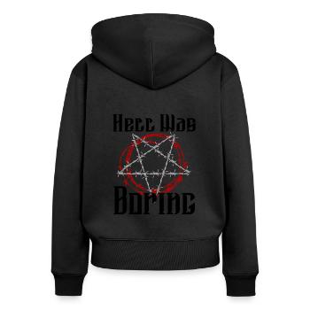 Satan Belzébuth Diable Gothique Pentagramme Mystique - Sweat à capuche zippé Premium bio Femme - noir - Dos - Julia (174cm)