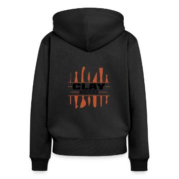 Poterie Argile Cours de poterie Poterie Poterie - Sweat à capuche zippé Premium bio Femme - noir - Dos - Julia (174cm)