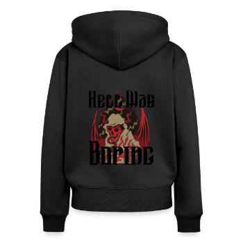 Satan Beelzebub Teufel Gothic Pentagram Mystisch - Frauen Premium Bio Zip Hoodie - Schwarz - Hinten - Julia (174cm)