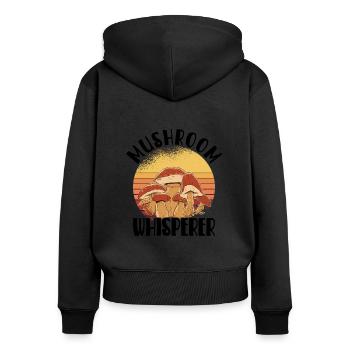 Cueilleur de champignons chasseur de champignons amateur de champignons champignons ferme - Sweat à capuche zippé Premium bio Femme - noir - Dos - Julia (174cm)