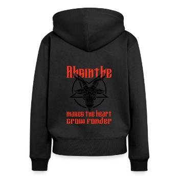 Satan Beelzebub Teufel Gothic Pentagram Mystisch - Frauen Premium Bio Zip Hoodie - Schwarz - Hinten - Julia (174cm)