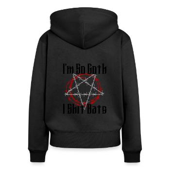 Satan Beelzebub Devil Gothic Pentagram Mystical - Women's Premium Organic Zip Hoodie - black - Back - Julia (174cm)