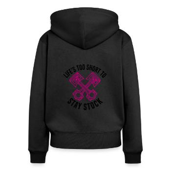 Muscel Car V8 Turbocompresseur Tuning Racing Car - Sweat à capuche zippé Premium bio Femme - noir - Dos - Julia (174cm)