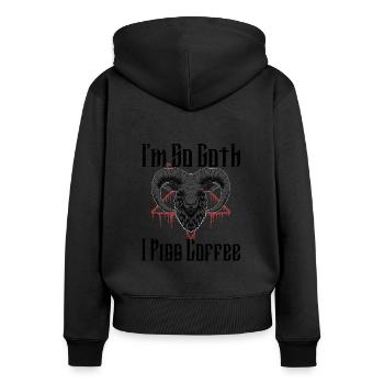 Satan Beelzebub Devil Gothic Pentagram Mystical - Women's Premium Organic Zip Hoodie - black - Back - Julia (174cm)