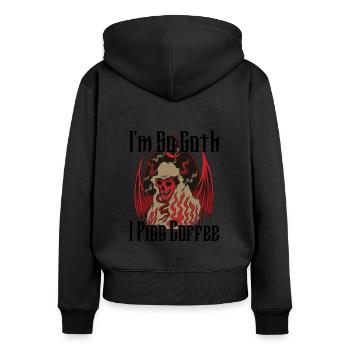 Satan Beelzebub Devil Gothic Pentagram Mystical - Women's Premium Organic Zip Hoodie - black - Back - Julia (174cm)