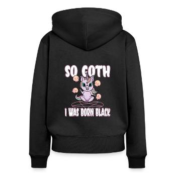Satan Beelzebub Devil Gothic Pentagram Mystical - Women's Premium Organic Zip Hoodie - black - Back - Julia (174cm)