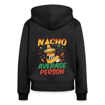 Nacho Salsa Dip Mexikanisch Mexiko Latino - Frauen Premium Bio Zip Hoodie - Schwarz - Hinten - Julia (174cm)