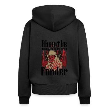 Satan Beelzebub Teufel Gothic Pentagram Mystisch - Frauen Premium Bio Zip Hoodie - Schwarz - Hinten - Julia (174cm)