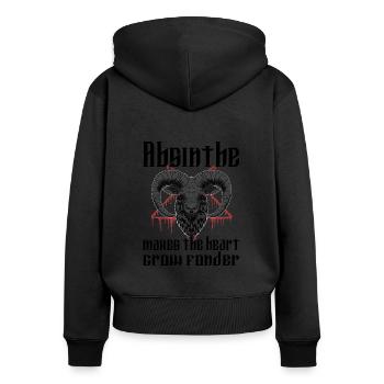 Satan Beelzebub Teufel Gothic Pentagram Mystisch - Frauen Premium Bio Zip Hoodie - Schwarz - Hinten - Julia (174cm)