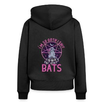 Satan Beelzebub Devil Gothic Pentagram Mystical - Women's Premium Organic Zip Hoodie - black - Back - Julia (174cm)