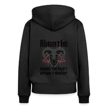 Satan Beelzebub Teufel Gothic Pentagram Mystisch - Frauen Premium Bio Zip Hoodie - Schwarz - Hinten - Julia (174cm)