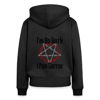 Satan Beelzebub Devil Gothic Pentagram Mystical - Women's Premium Organic Zip Hoodie - black - Back - Julia (174cm)