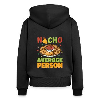 Nacho Salsa Dip Mexikanisch Mexiko Latino - Frauen Premium Bio Zip Hoodie - Schwarz - Hinten - Julia (174cm)