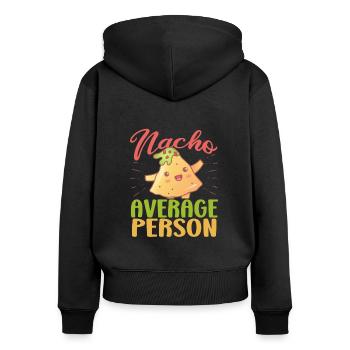Nacho Salsa Dip Mexikanisch Mexiko Latino - Frauen Premium Bio Zip Hoodie - Schwarz - Hinten - Julia (174cm)