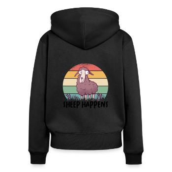 Farmer Farmer Lamb Farmer Farm Country Egg Sheep - Women's Premium Organic Zip Hoodie - black - Back - Julia (174cm)