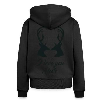 I love you Dear - Funny T-Shirt idea for Paare - Frauen Premium Bio Zip Hoodie - Schwarz - Hinten - Julia (174cm)