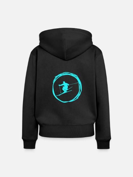 skiing - Frauen Premium Bio Zip Hoodie - Schwarz