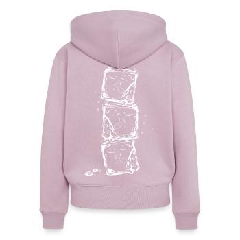 Drei Eiswürfel – minimalistisches Cool-Motiv - Frauen Premium Bio Zip Hoodie - Altrosa - Hinten - Julia (174cm)