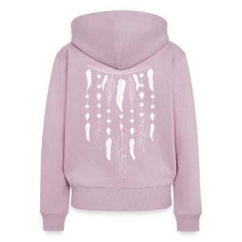 tattoo - Frauen Premium Bio Zip Hoodie - Altrosa - Hinten - Julia (174cm)