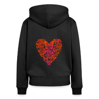 Papillon Papillons Papillon enfants - Sweat à capuche zippé Premium bio Femme - noir - Dos - Julia (174cm)