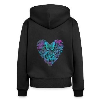 Papillon Papillons Papillon enfants - Sweat à capuche zippé Premium bio Femme - noir - Dos - Julia (174cm)