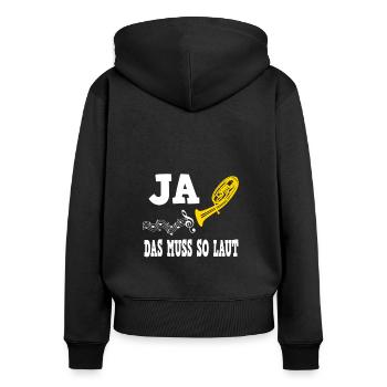 Tenorhorn Tenorhornist Blaskapelle Orchester - Frauen Premium Bio Zip Hoodie - Schwarz - Hinten - Julia (174cm)