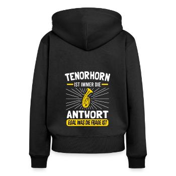 Tenorhorn Tenorhornist Blaskapelle Orchester - Frauen Premium Bio Zip Hoodie - Schwarz - Hinten - Julia (174cm)