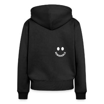 Dubbeglas Weinschorle Weinfest - Frauen Premium Bio Zip Hoodie - Schwarz - Hinten - Julia (174cm)