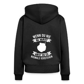 Gran Canaria Kanarische Inseln - Frauen Premium Bio Zip Hoodie - Schwarz - Hinten - Julia (174cm)