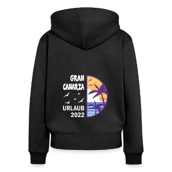 Gran Canaria Kanarische Inseln - Frauen Premium Bio Zip Hoodie - Schwarz - Hinten - Julia (174cm)