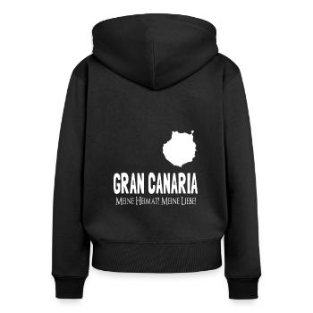 Gran Canaria Kanarische Inseln - Frauen Premium Bio Zip Hoodie - Schwarz - Hinten - Julia (174cm)
