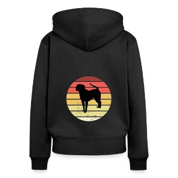 Deutscher Jagdterrier - Frauen Premium Bio Zip Hoodie - Schwarz - Hinten - Julia (174cm)
