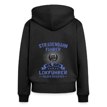 Straßenbahnfahrer Straßenbahn S-Bahn - Frauen Premium Bio Zip Hoodie - Schwarz - Hinten - Julia (174cm)