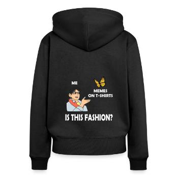 Witziges Anime Schmetterling Meme - Frauen Premium Bio Zip Hoodie - Schwarz - Hinten - Julia (174cm)