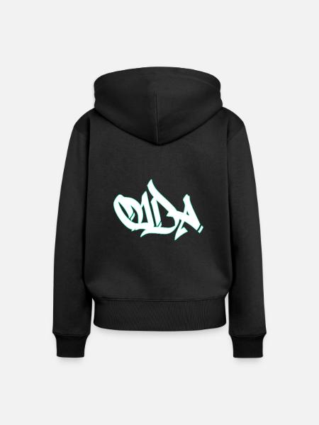 Oida - Frauen Premium Bio Zip Hoodie - Schwarz