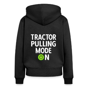 Tractor Pulling Tractor Driver Tractor Puller - Frauen Premium Bio Zip Hoodie - Schwarz - Hinten - Julia (174cm)