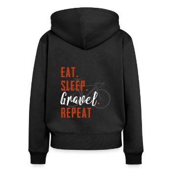 Eat Sleep Gravel Repeat Gravel Bike - Women's Premium Organic Zip Hoodie - black - Back - Julia (174cm)