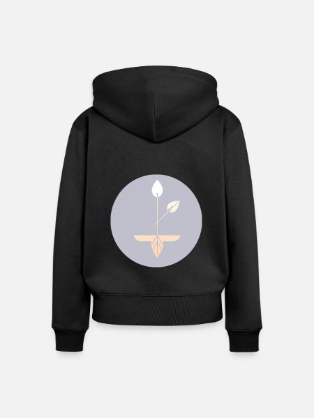 Pflanzen - Frauen Premium Bio Zip Hoodie - Schwarz