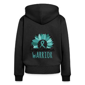 Sunflower Dysautonomia Warrior - Women's Premium Organic Zip Hoodie - black - Back - Julia (174cm)