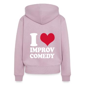 Improvisationstheate I Love Improv Comedy Humor - Frauen Premium Bio Zip Hoodie - Altrosa - Hinten - Julia (174cm)