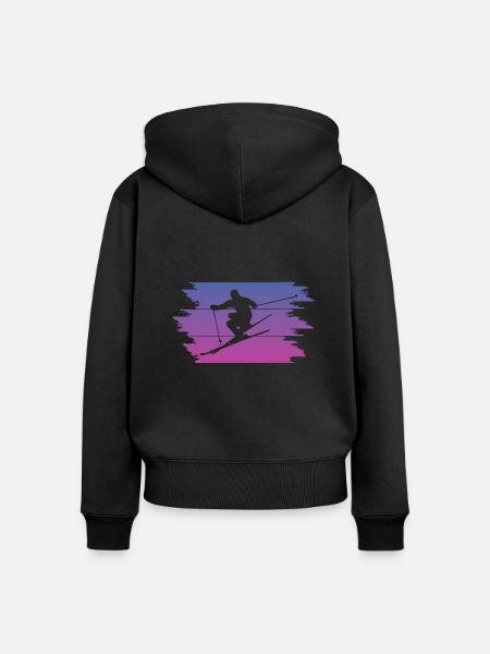 Skifahren Ski Skiing - Frauen Premium Bio Zip Hoodie - Schwarz