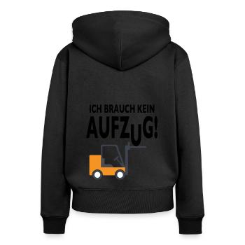 Staplerfahrer Lagerist Gabelstaplerfahrer Stapler - Frauen Premium Bio Zip Hoodie - Schwarz - Hinten - Julia (174cm)