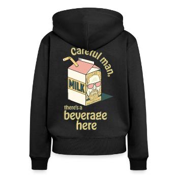 The Big Lebowski - Zitat White Russian - Frauen Premium Bio Zip Hoodie - Schwarz - Hinten - Julia (174cm)