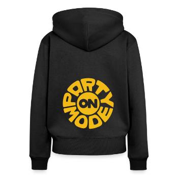 Party Fashion On Big Font Fun Celebration Festival - Women's Premium Organic Zip Hoodie - black - Back - Julia (174cm)