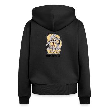 Everything will be fine for dogs and cute puppy lovers - Women's Premium Organic Zip Hoodie - black - Back - Julia (174cm)