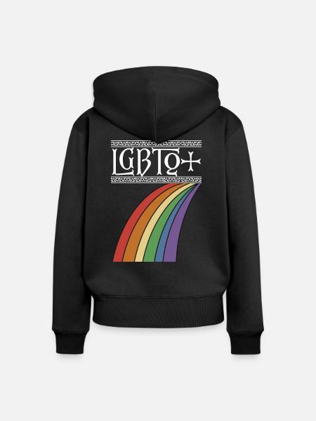 LGBTQ+ - Frauen Premium Bio Zip Hoodie - Schwarz