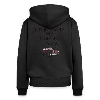 I survived my trip to london Souvenir Geschenk - Frauen Premium Bio Zip Hoodie - Schwarz - Hinten - Julia (174cm)